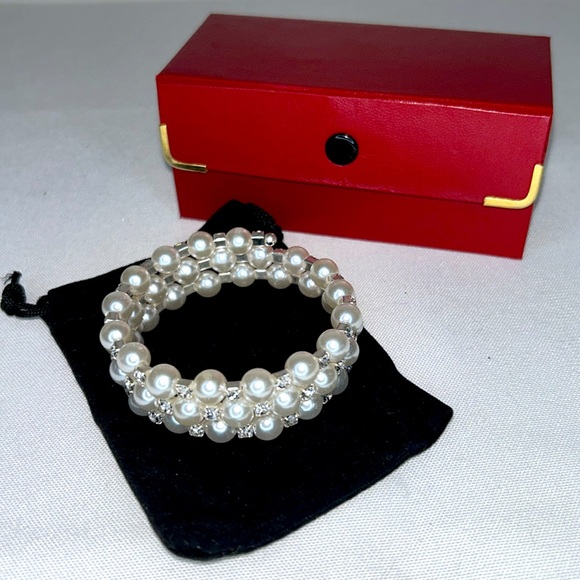 Swarovski Jewelry - Swarovski Crystal | 3 Row Pearl Bracelet | New With Tags